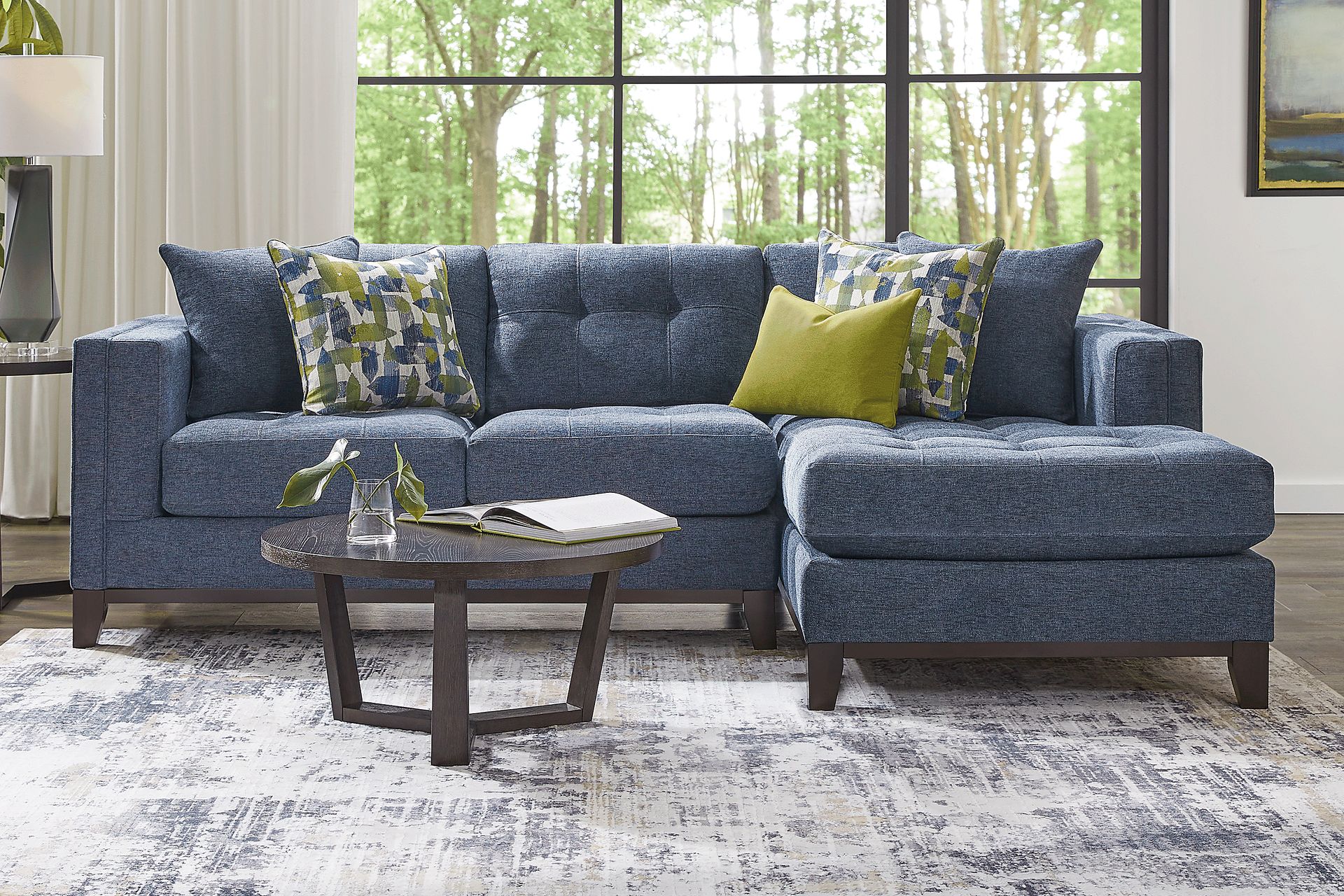 Chatham Navy 5 Pc Sectional Living Room - Image 1