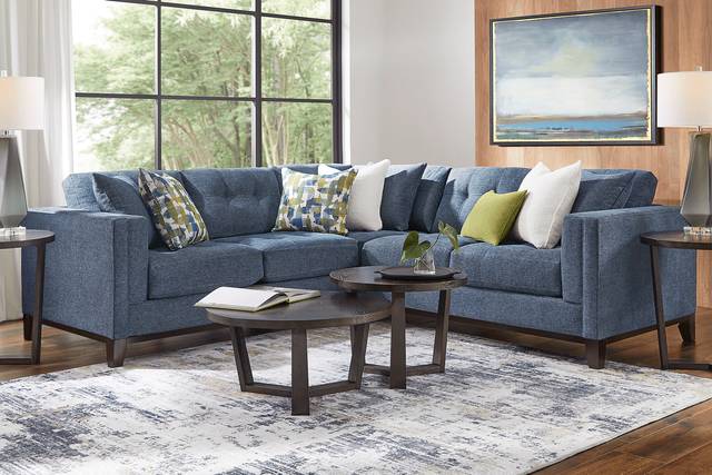 Chatham Navy 5 Pc Sectional Living Room - Thumbnail - Image 1