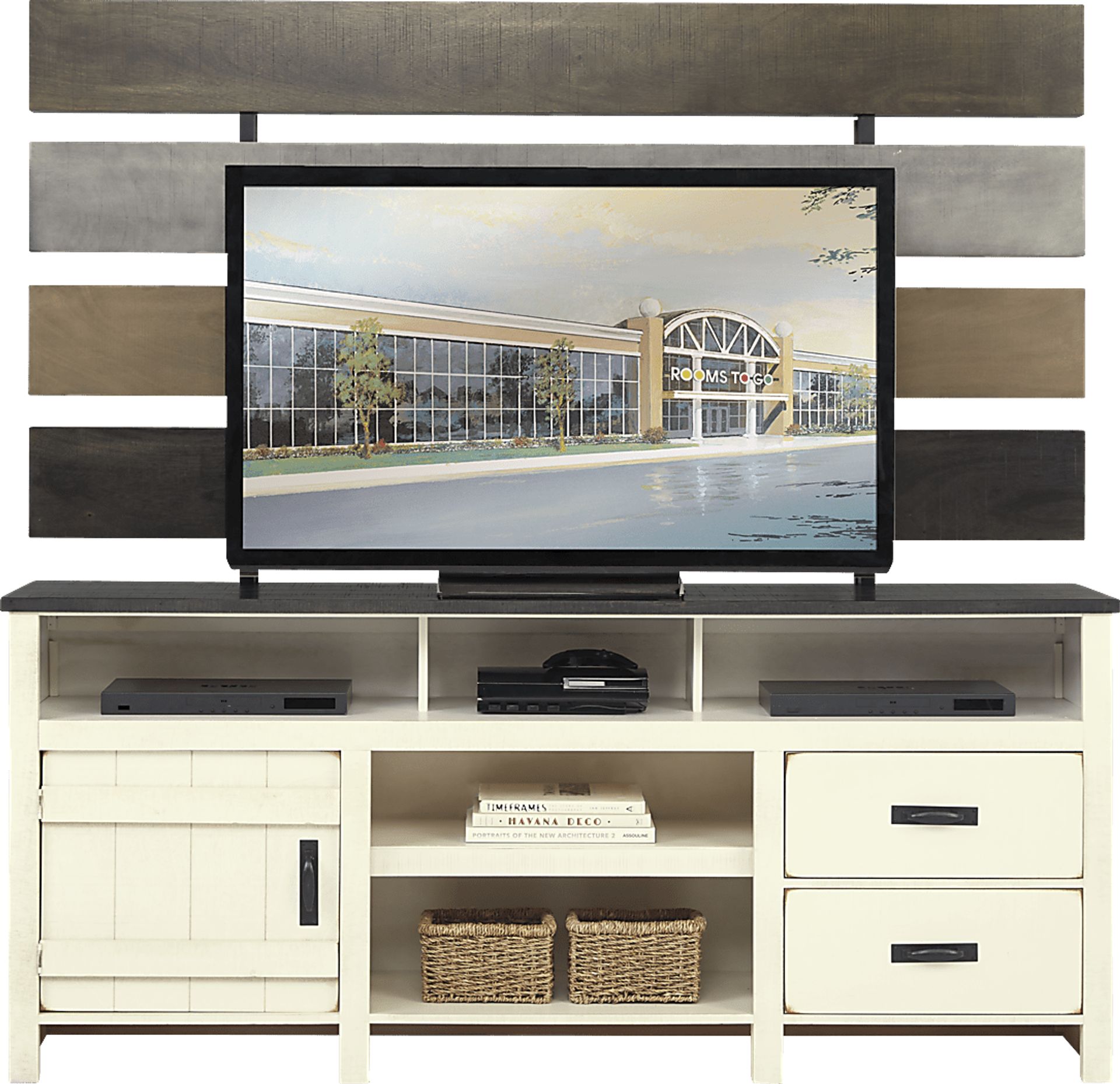 Chattanooga II White 2 Pc Wall Unit - Image 1