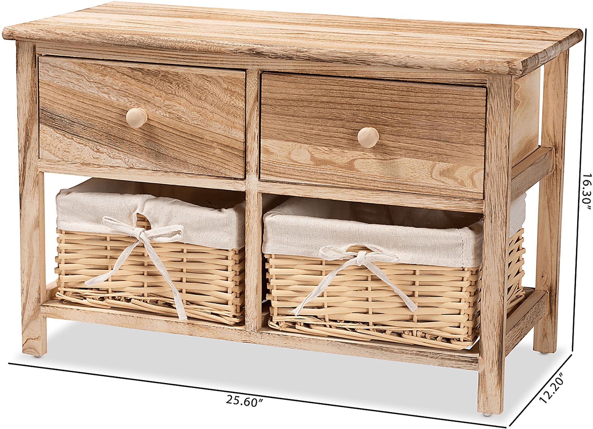 Chattaroy Brown 2 Drawer Storage Unit - Image 9