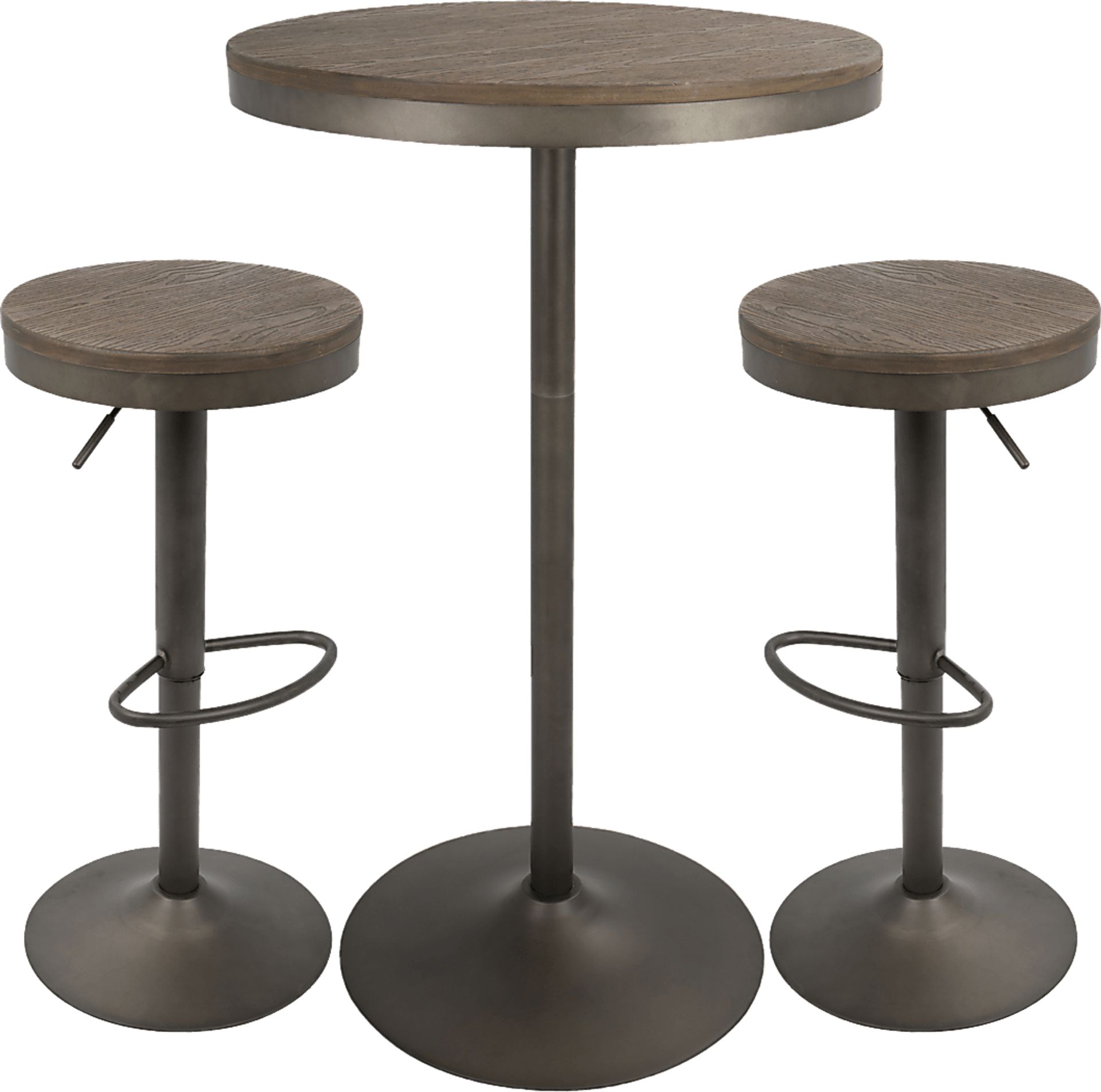 Chaz Brown 3 Pc Bar Height Dining Set - Image 1