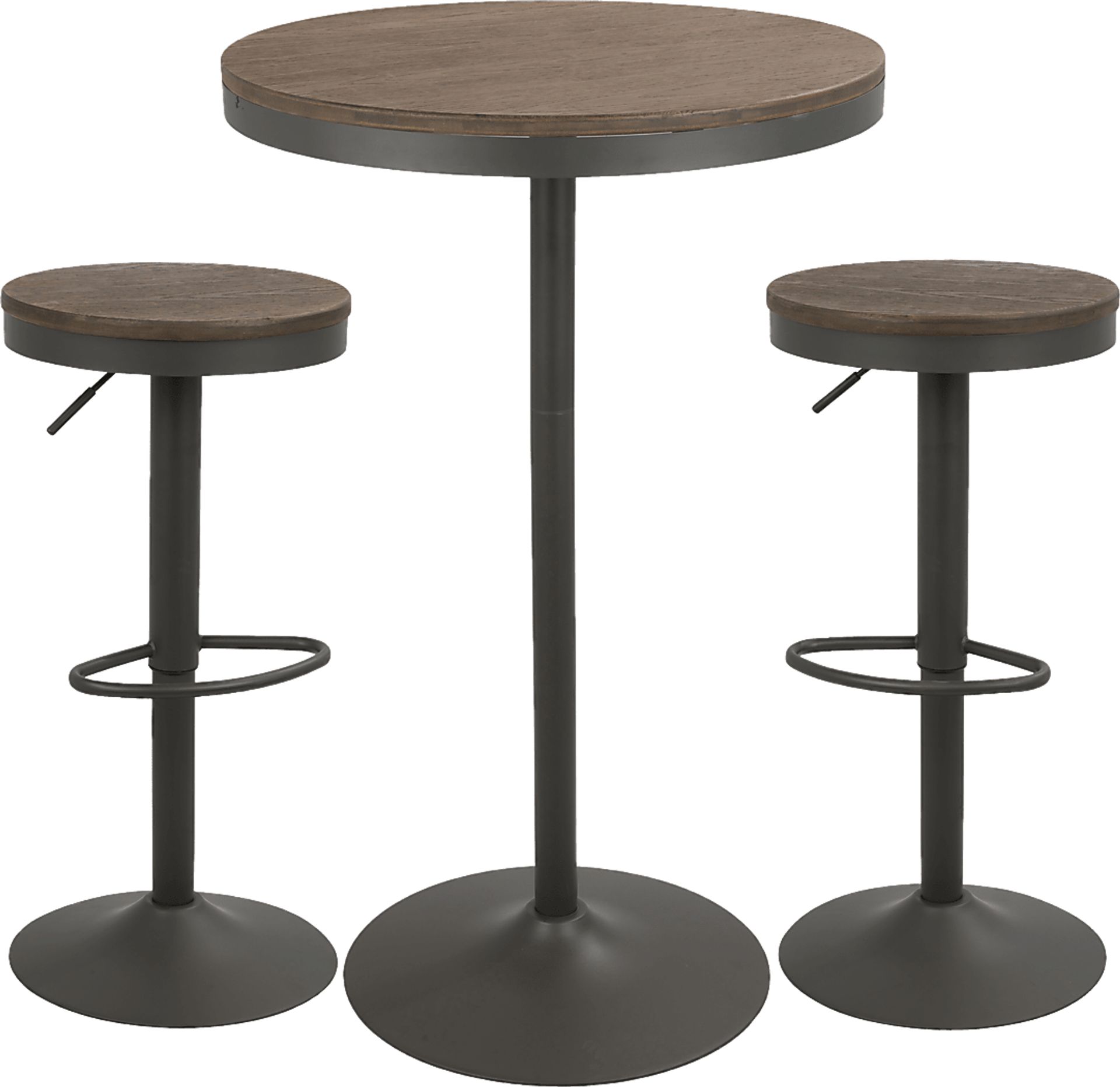 Chaz Gray Brown 3 Pc Bar Height Dining Set - Image 1