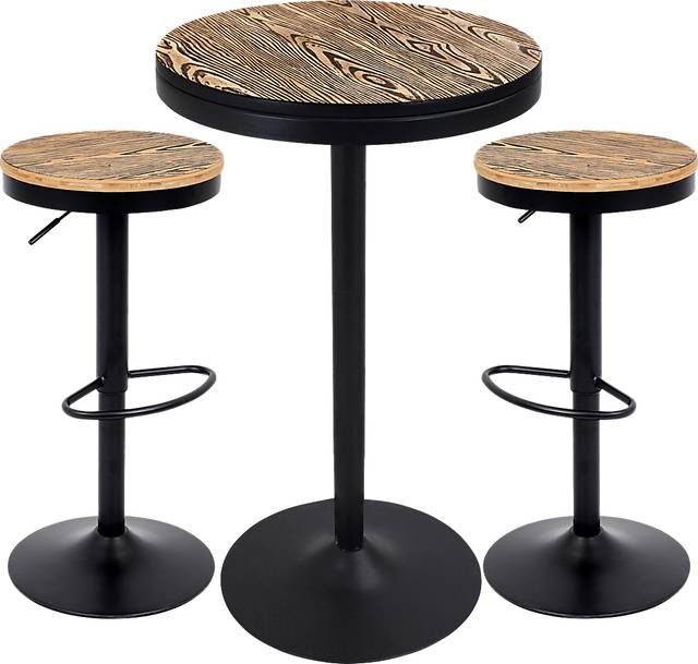 Chaz Light Brown 3 Pc Bar Height Dining Set - Thumbnail - Image 1