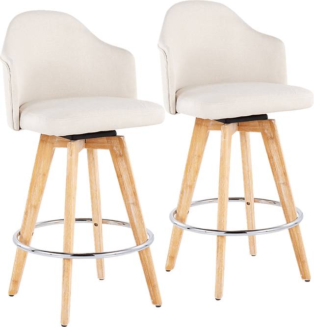 Chazmin Cream Counter Height Stool, Set of 2 - Thumbnail - Image 1