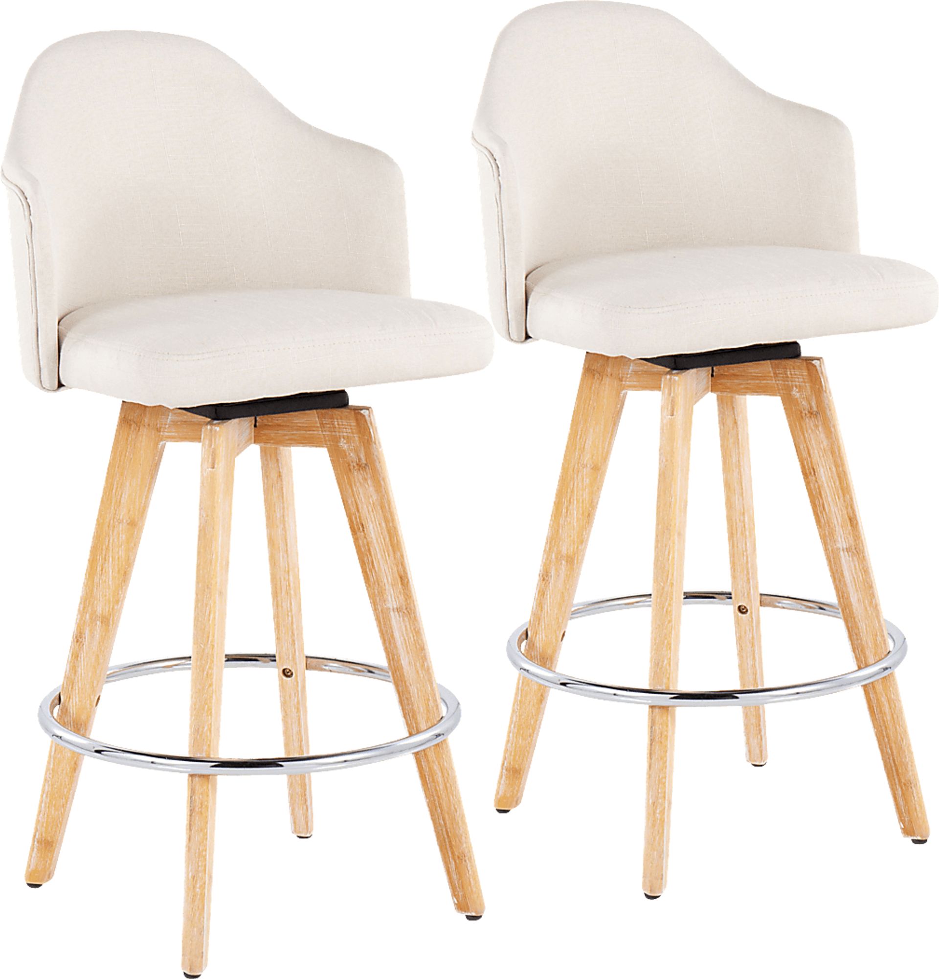 Chazmin Cream Counter Height Stool, Set of 2 - Image 1