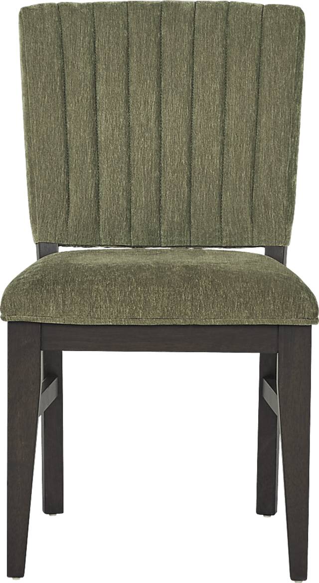 Cheetham Hill Espresso 90 in. 5 Pc Dining Room with Green Chairs - Thumbnail - Image 7
