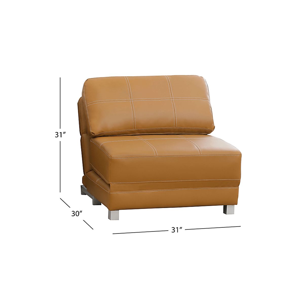 Cheever Camel Brown Polyurethane Fabric Futon Chair | Rooms to Go