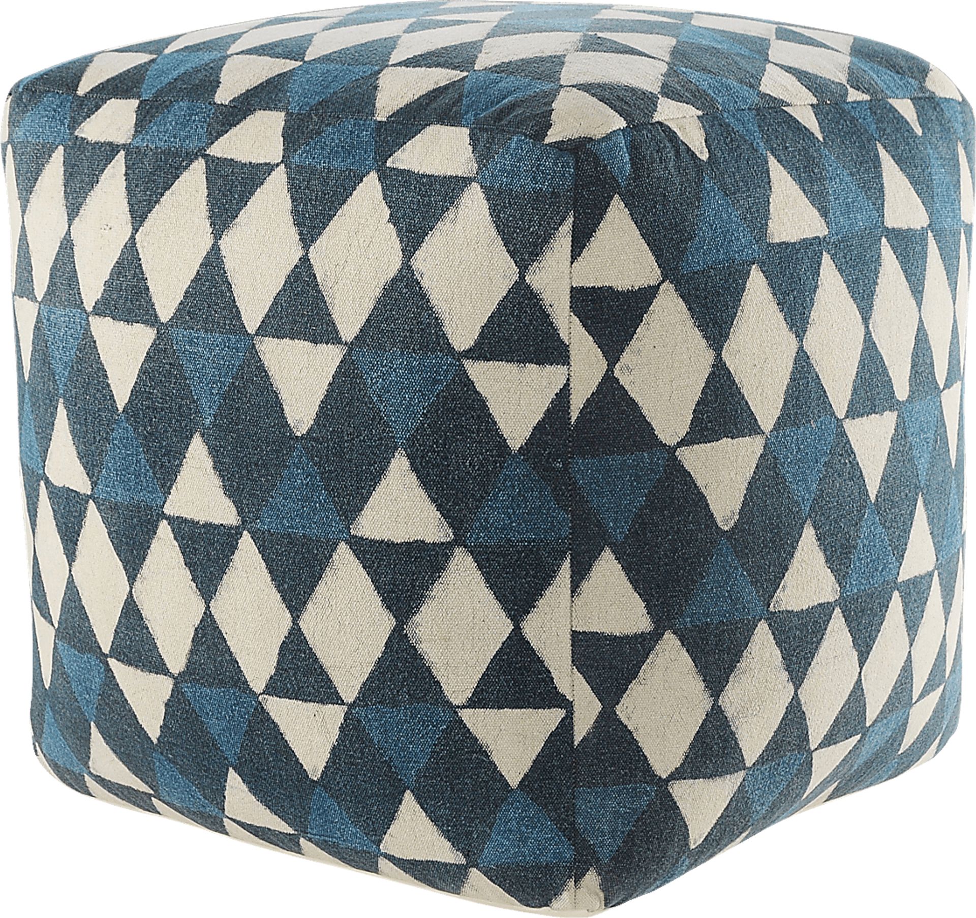 Chegue Blue/Cream Pouf - Image 3