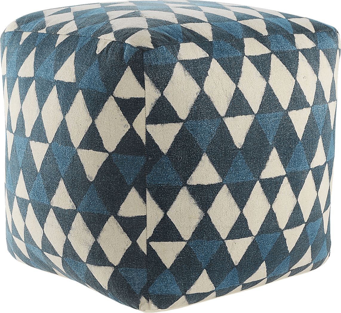 Chegue Blue/Cream Pouf