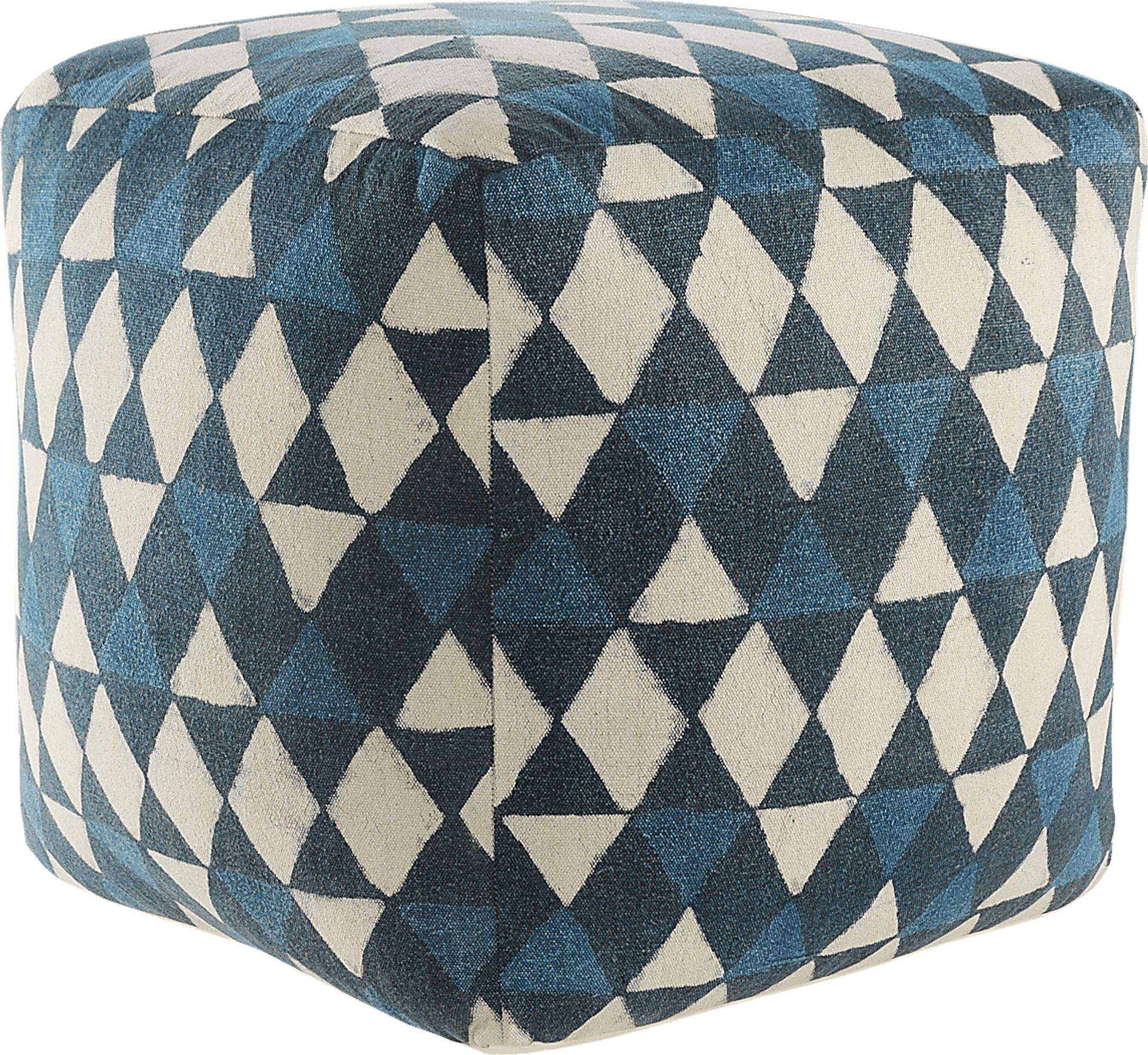 Chegue Blue/Cream Pouf - Image 1