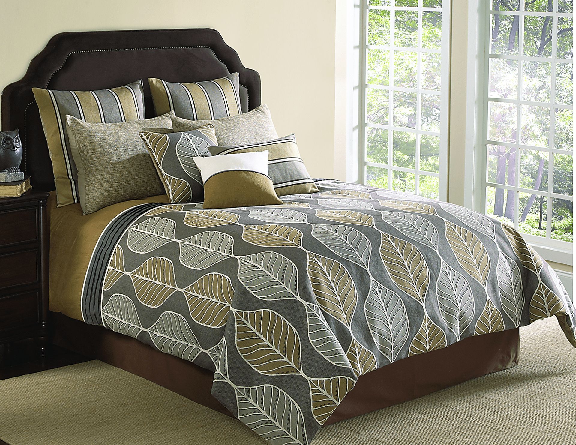 Chellvan Tan 10 Pc King Comforter Set - Image 1