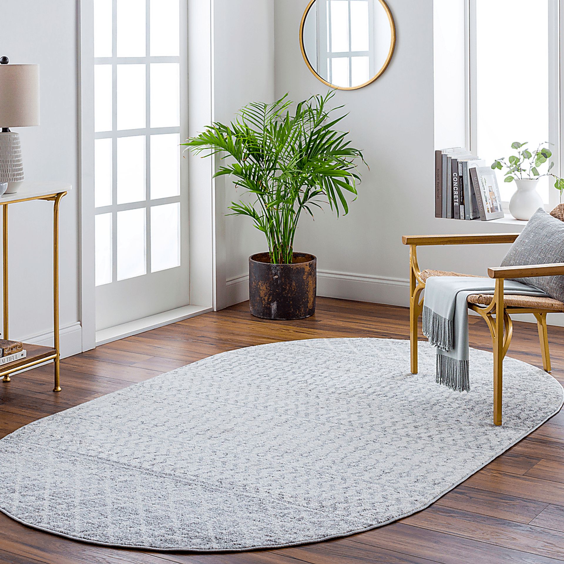 Chelsina I Light Gray 5' x 8' Oval Rug - Image 2