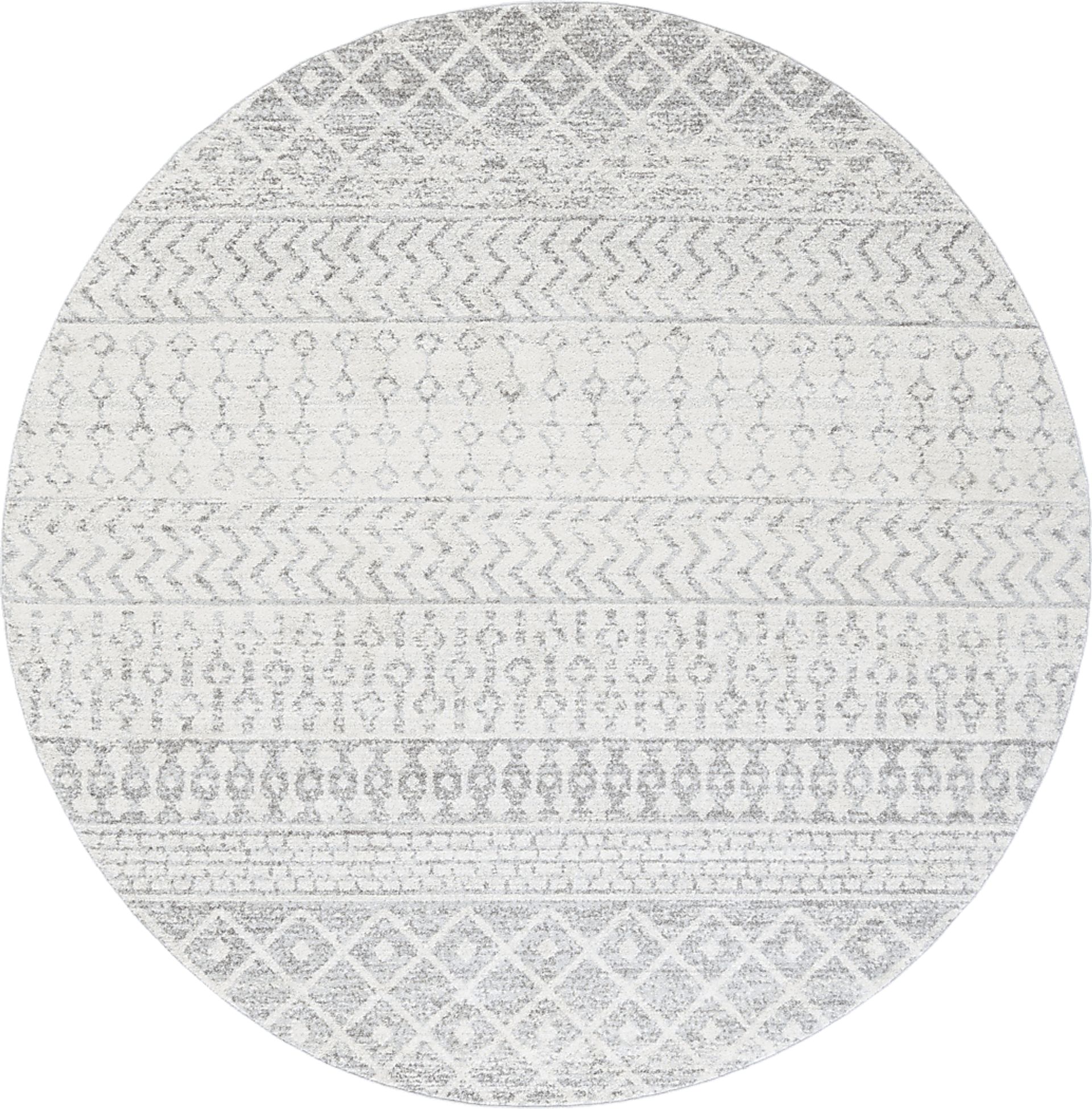 Chelsina I Light Gray 7'10 Round Rug - Image 1