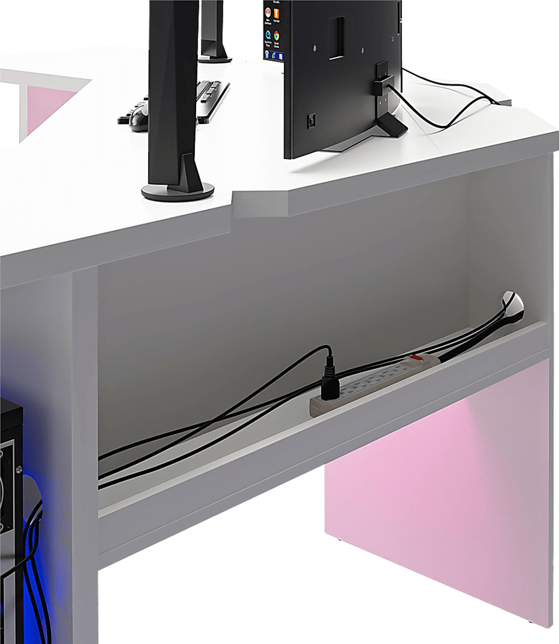 Chelswolde White Gaming Desk - Image 13