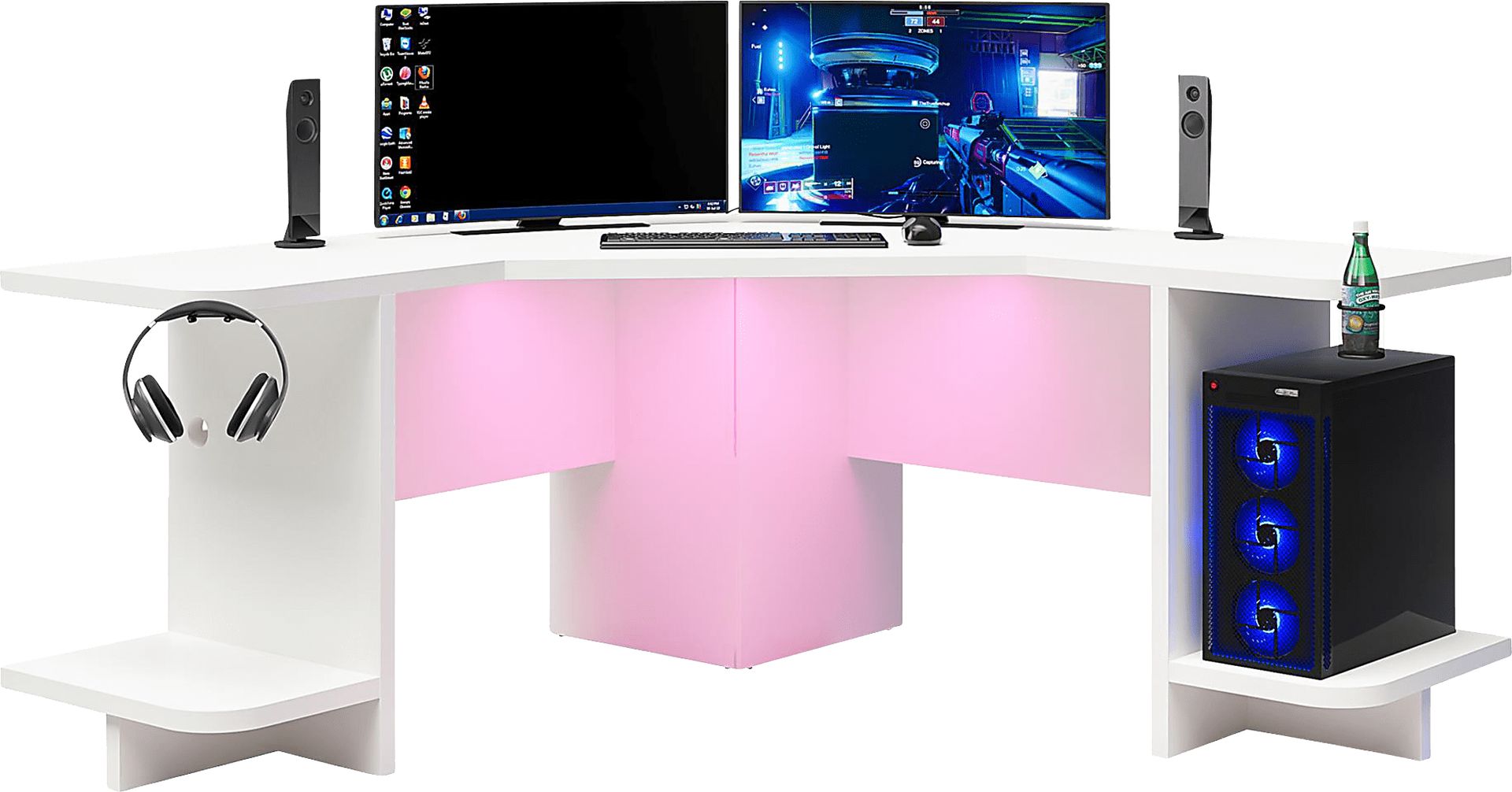 Chelswolde White Gaming Desk - Image 4