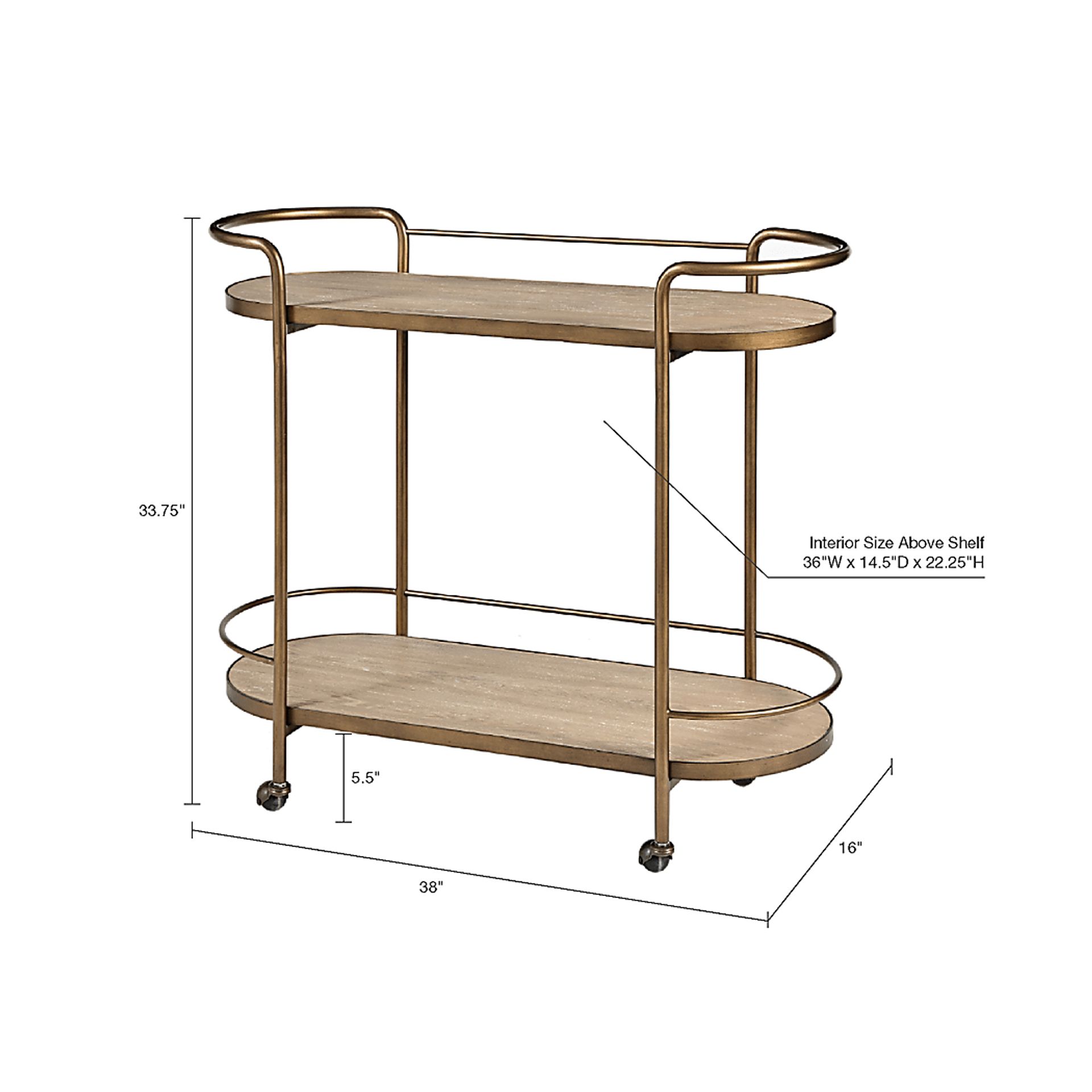Chelwood Natural Bar Cart - Image 8