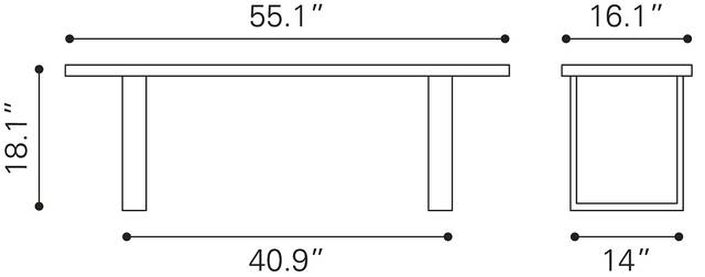 Chenault Brown Bench - Thumbnail - Image 7