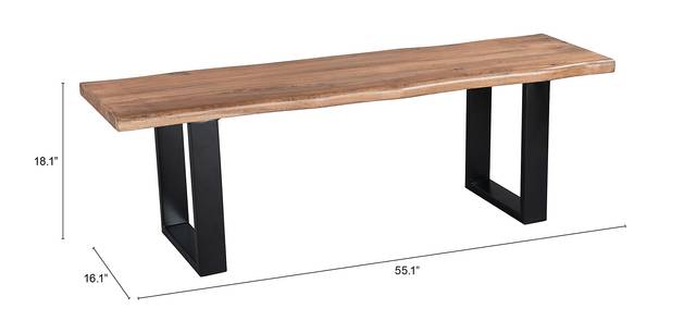 Chenault Brown Bench - Thumbnail - Image 8