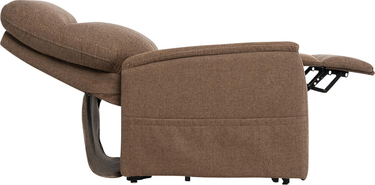 Chend Brown Polyester Fabric Power Recliner | Rooms to Go
