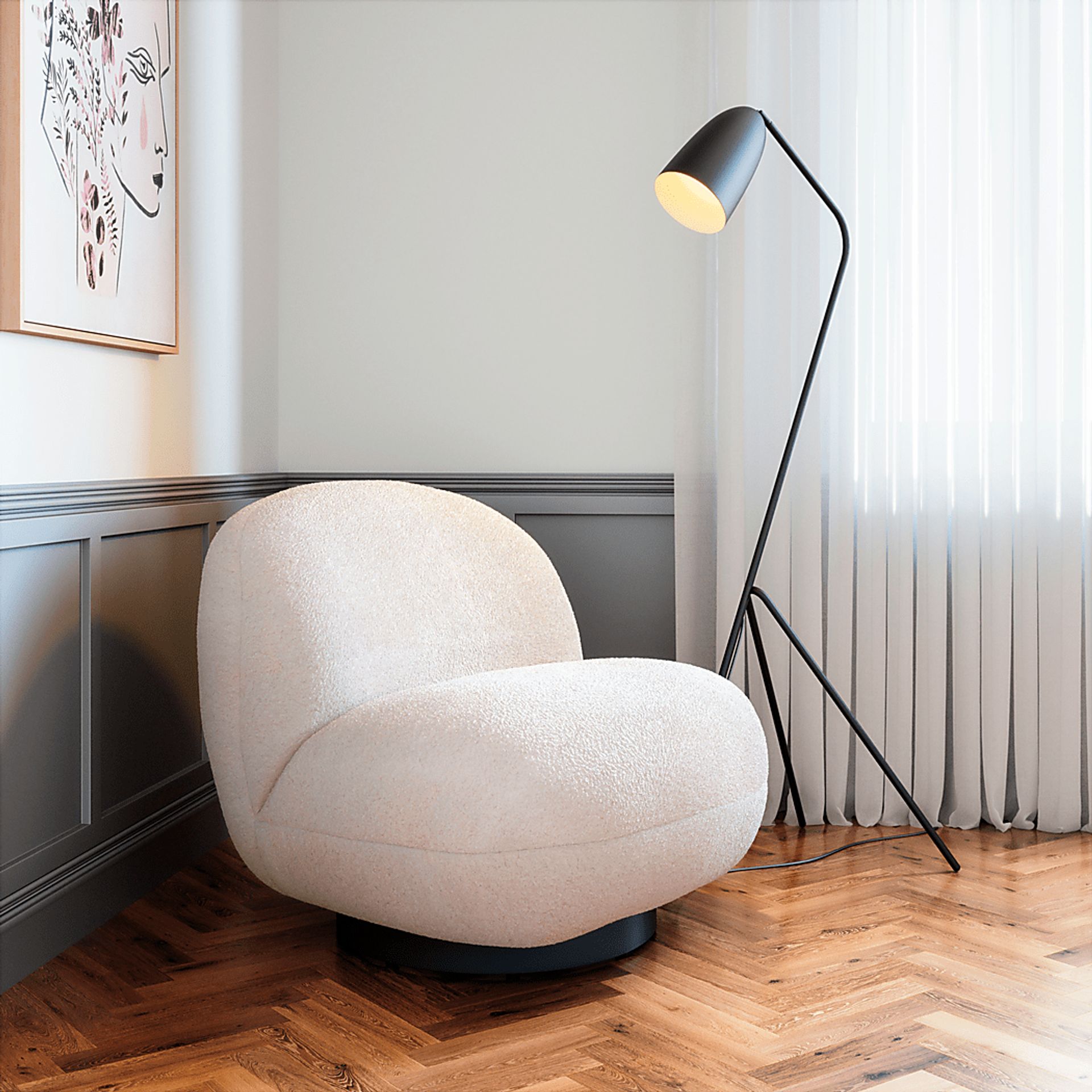Chenega White Accent Chair - Image 10