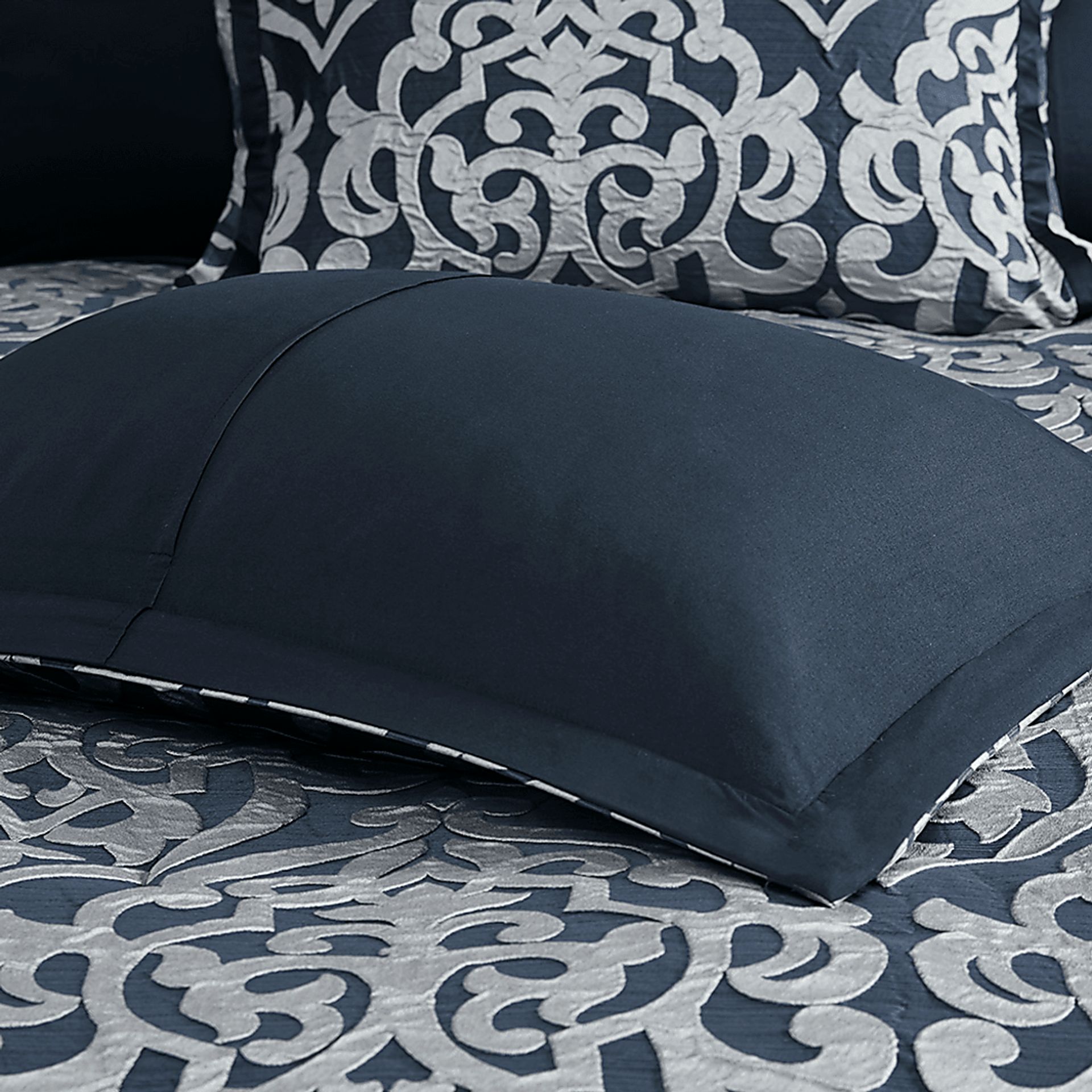 Cherbourg Blue 8 Pc California King Comforter Set - Image 5