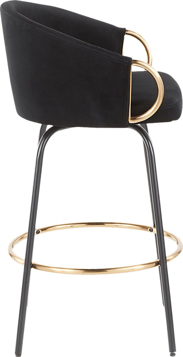 Cherlyn Black Velvet Counter Height Stool, Set of 2 Rooms To Go