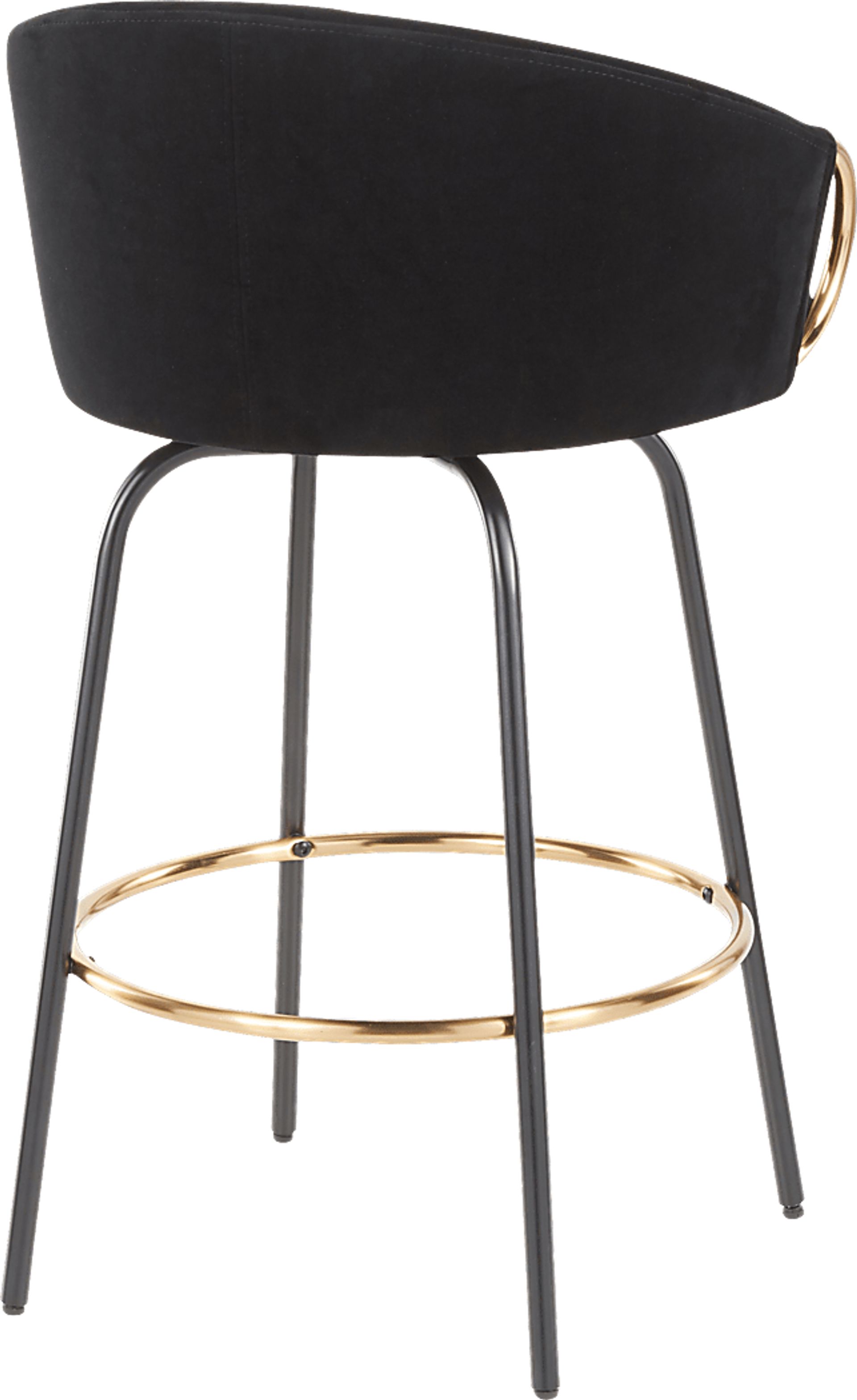 Cherlyn Black Velvet Counter Height Stool, Set of 2 - Image 4