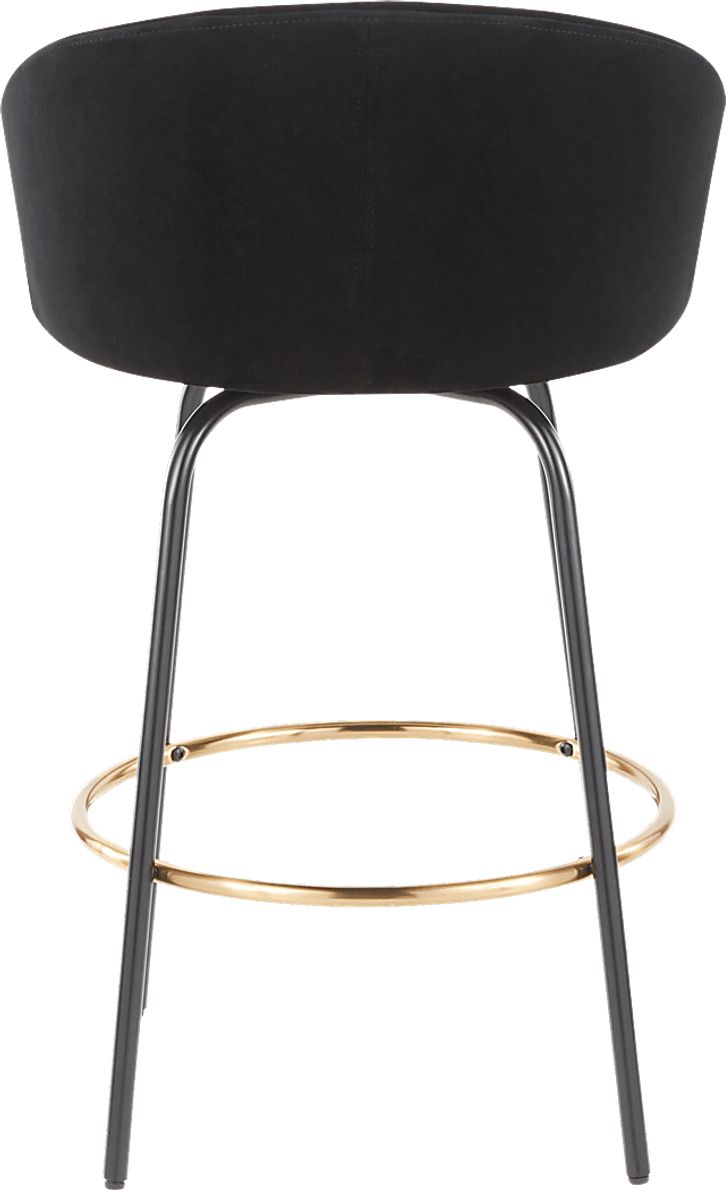 Cherlyn Black Velvet Counter Height Stool, Set of 2 Rooms To Go