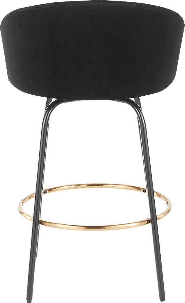 Cherlyn Black Velvet Counter Height Stool, Set of 2 - Thumbnail - Image 5