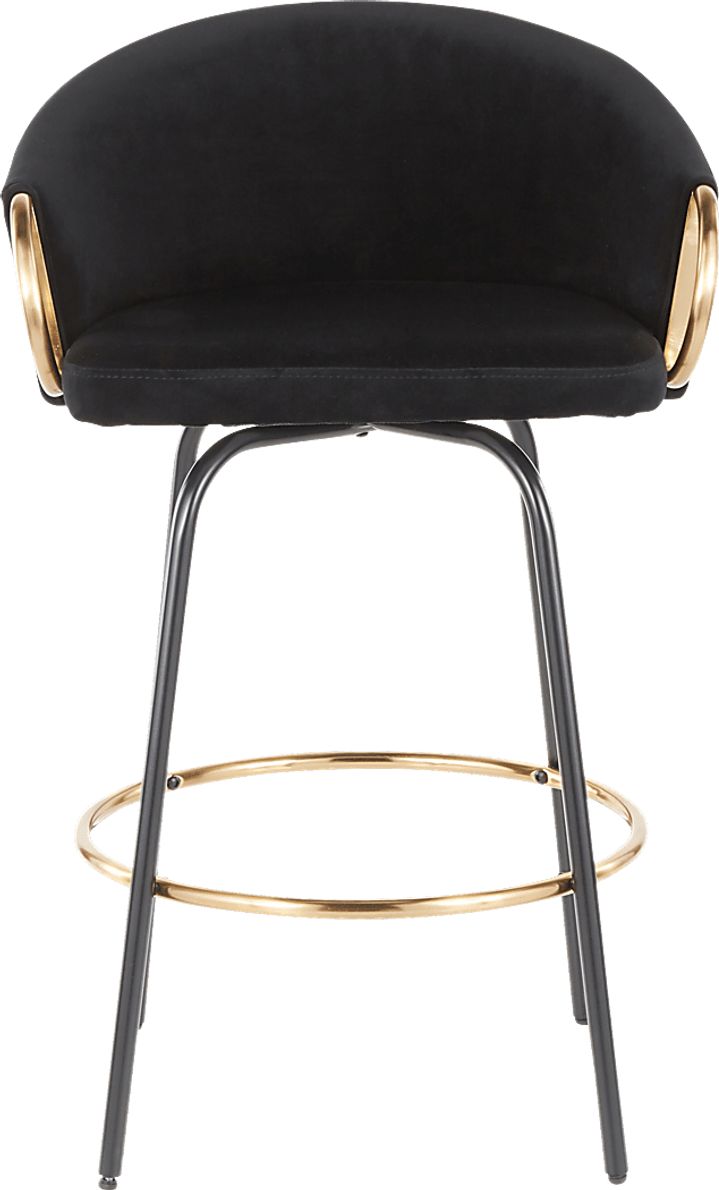Cherlyn Black Velvet Counter Height Stool, Set of 2 Rooms To Go