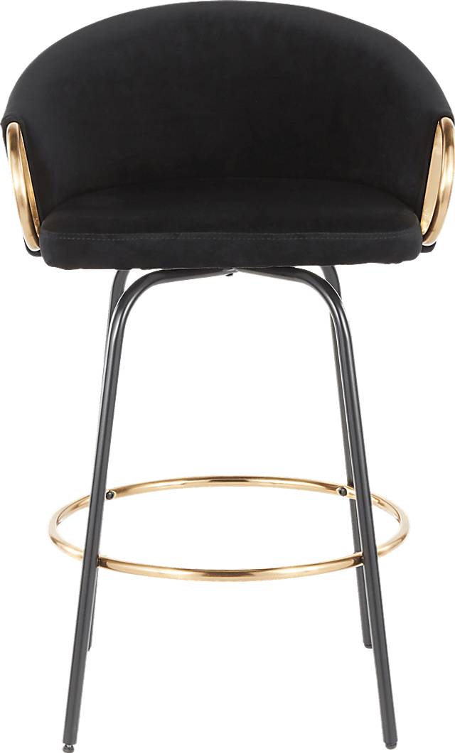 Cherlyn Black Velvet Counter Height Stool, Set of 2 - Thumbnail - Image 6