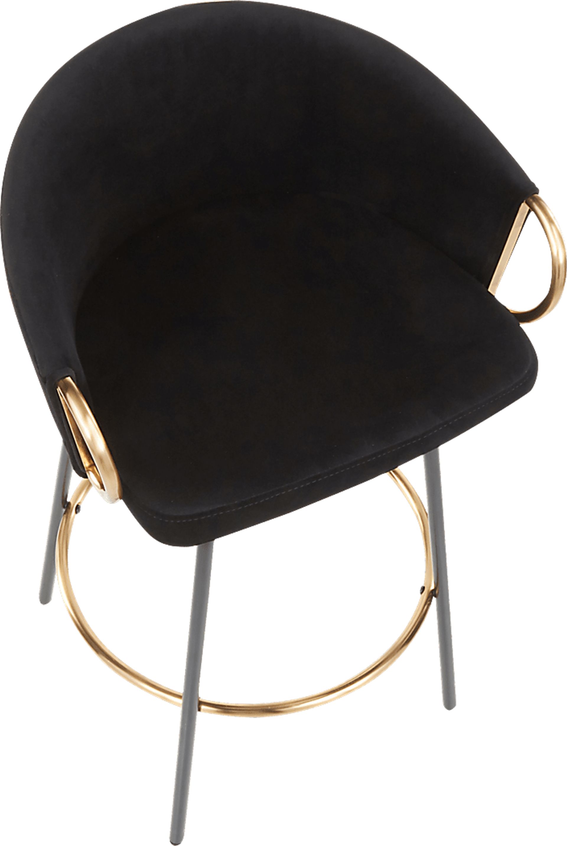 Cherlyn Black Velvet Counter Height Stool, Set of 2 - Image 7