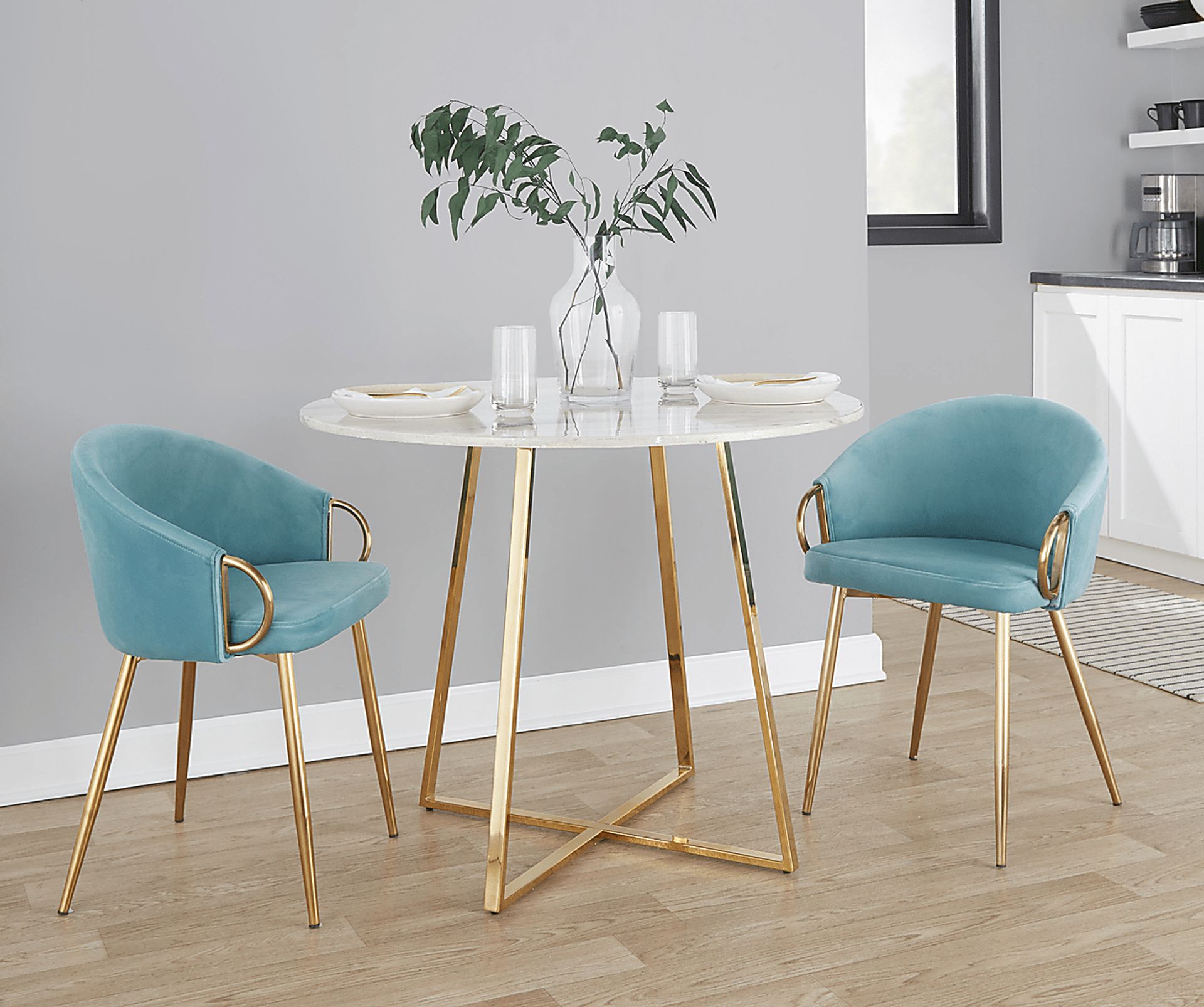 Cherlyn Blue Side Chair, Set of 2 - Image 2