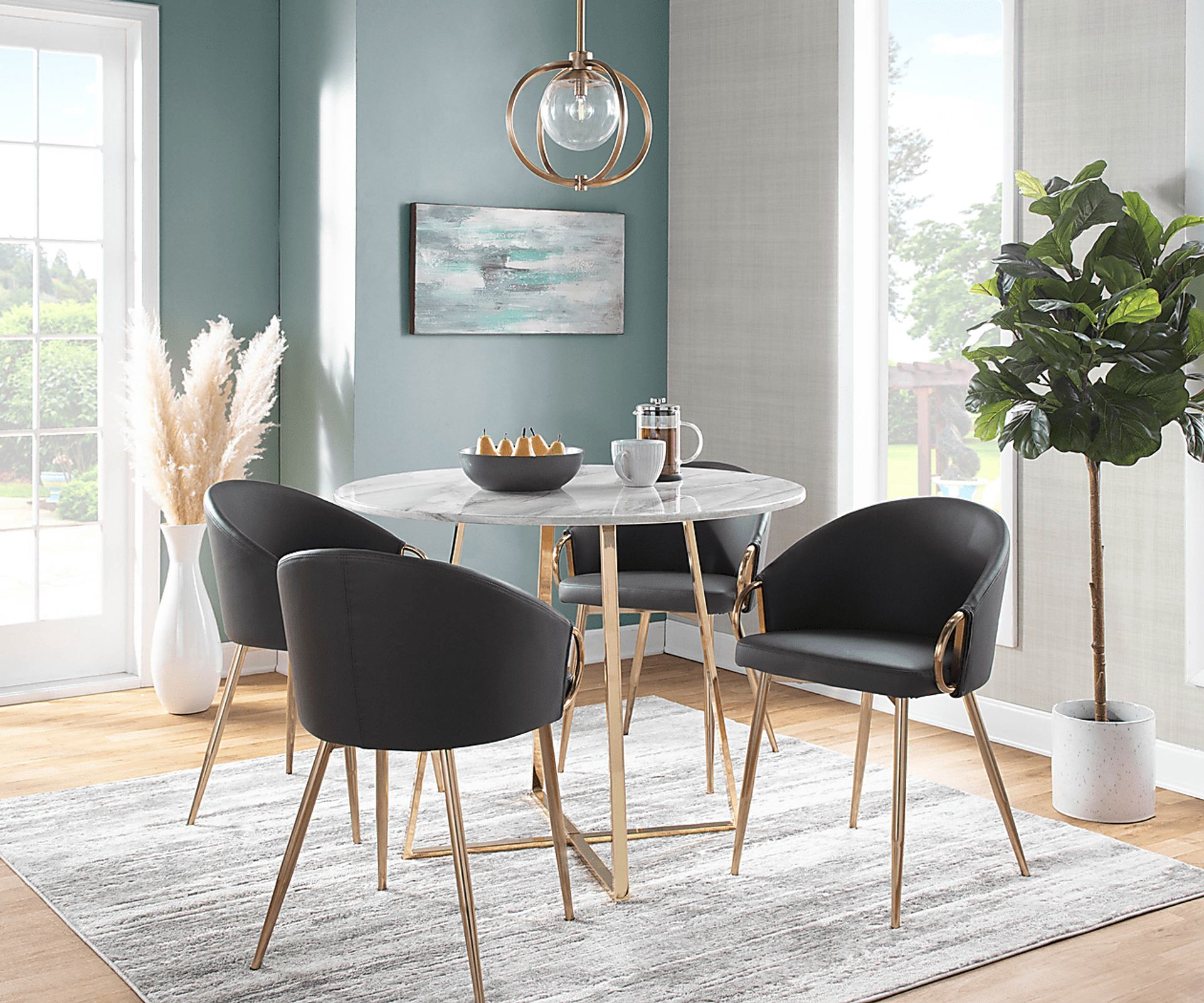 Cherlyn Gray Gold Side Chair - Image 8