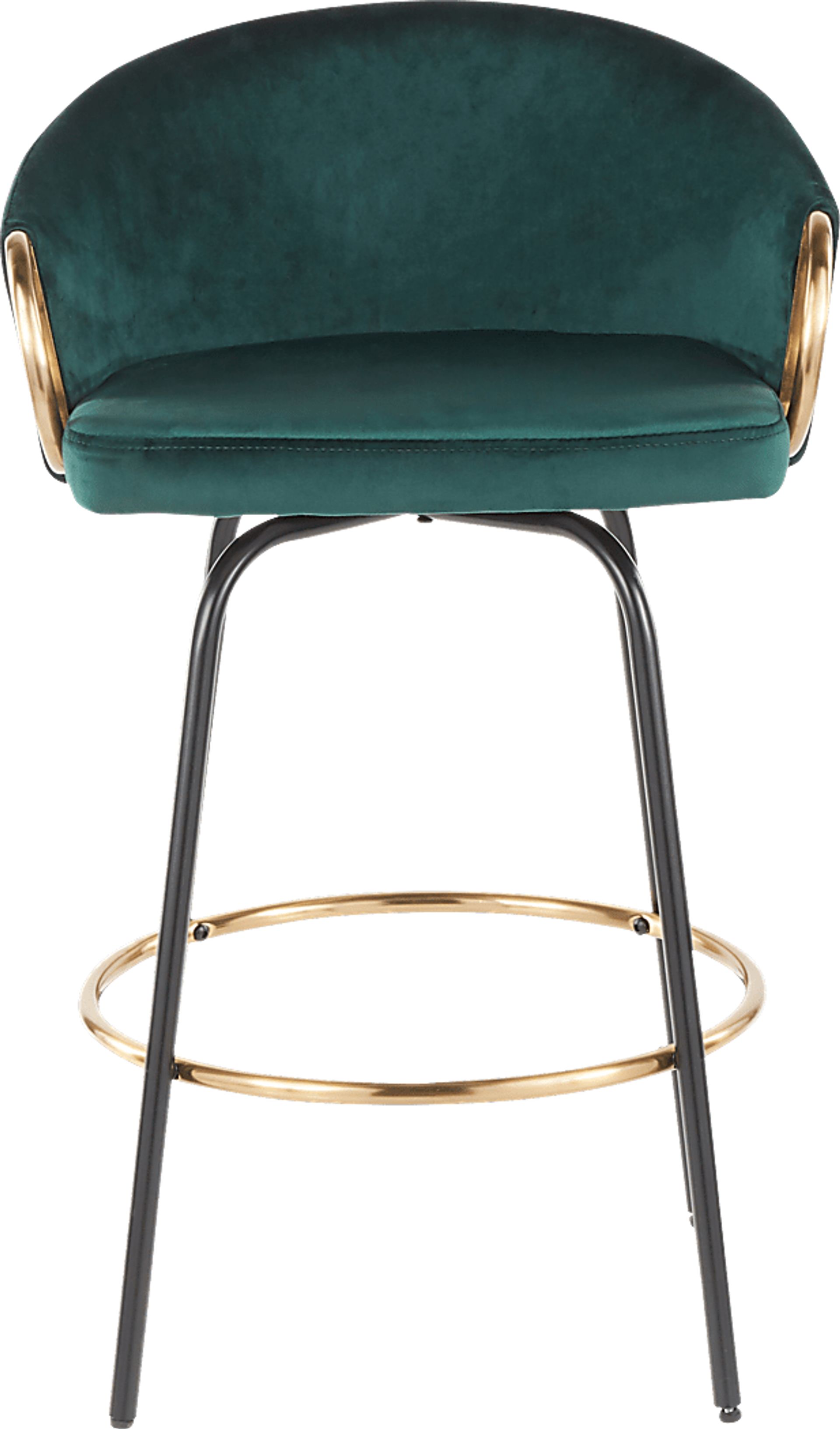 Cherlyn Green Velvet Counter Height Stool, Set of 2 - Image 6