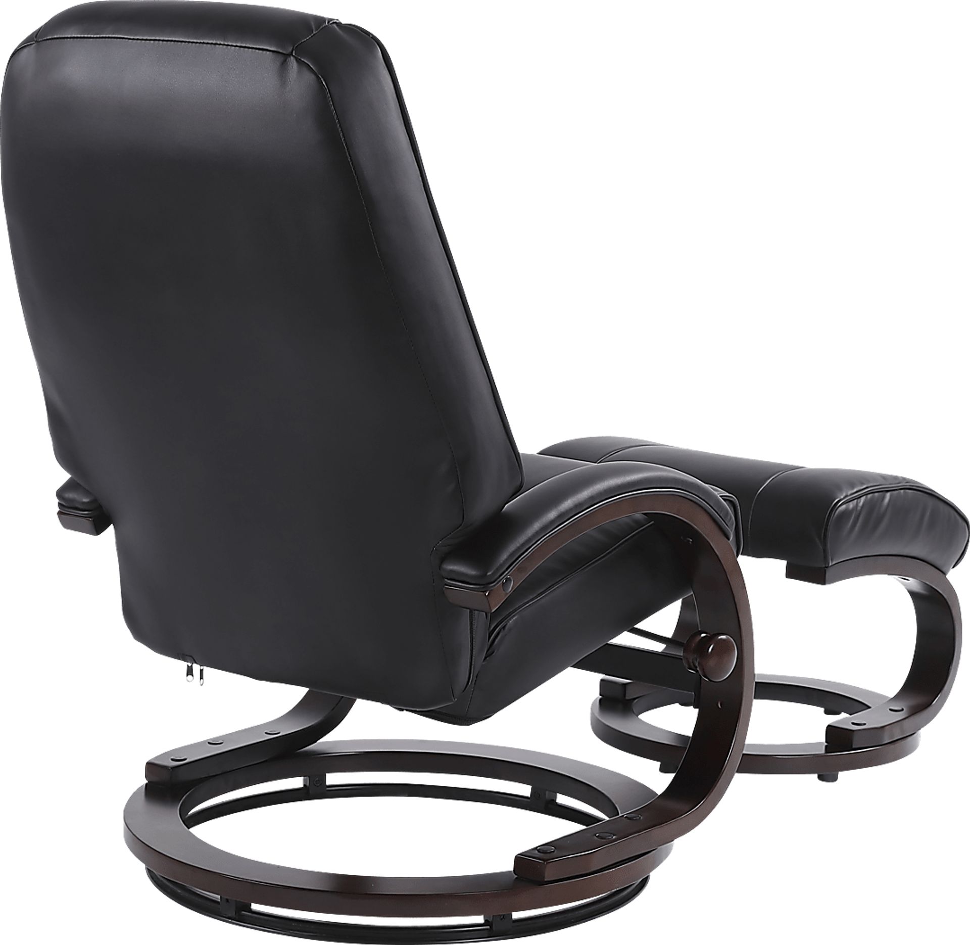 Cherwek Black Manual Recliner and Ottoman - Image 5