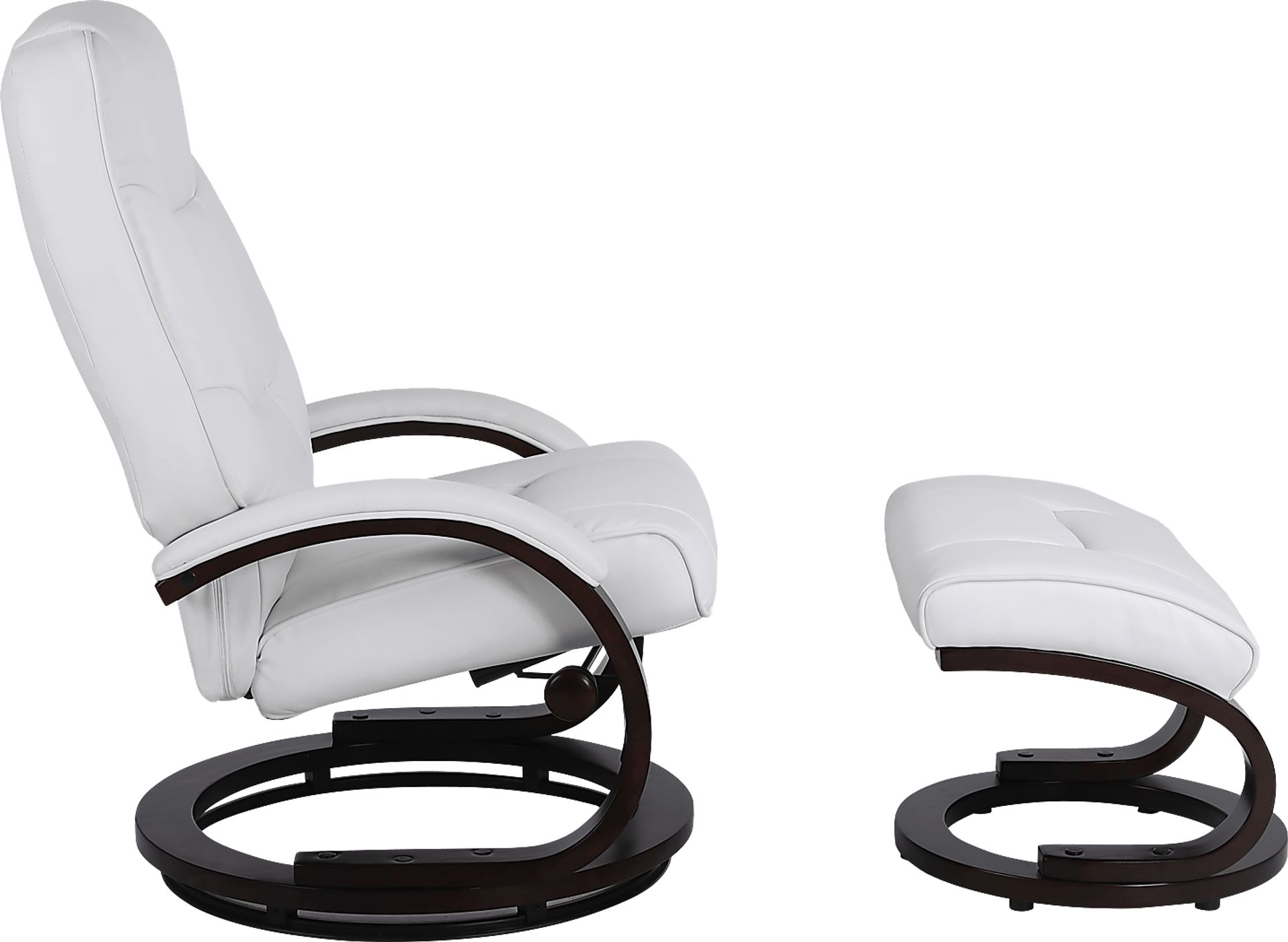 Cherwek White Manual Recliner and Ottoman - Image 5
