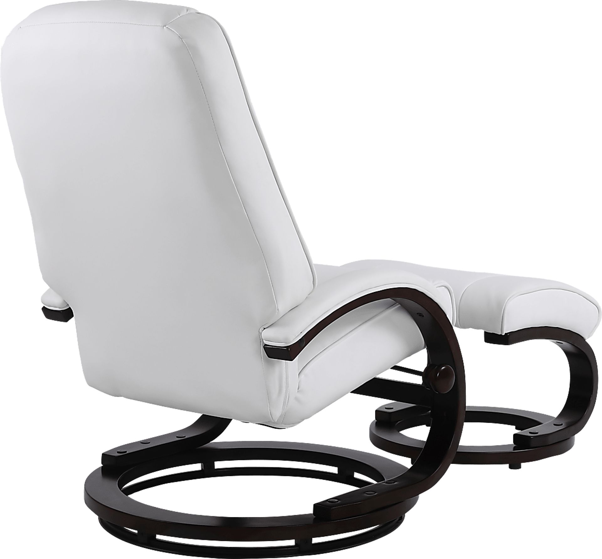 Cherwek White Manual Recliner and Ottoman - Image 6
