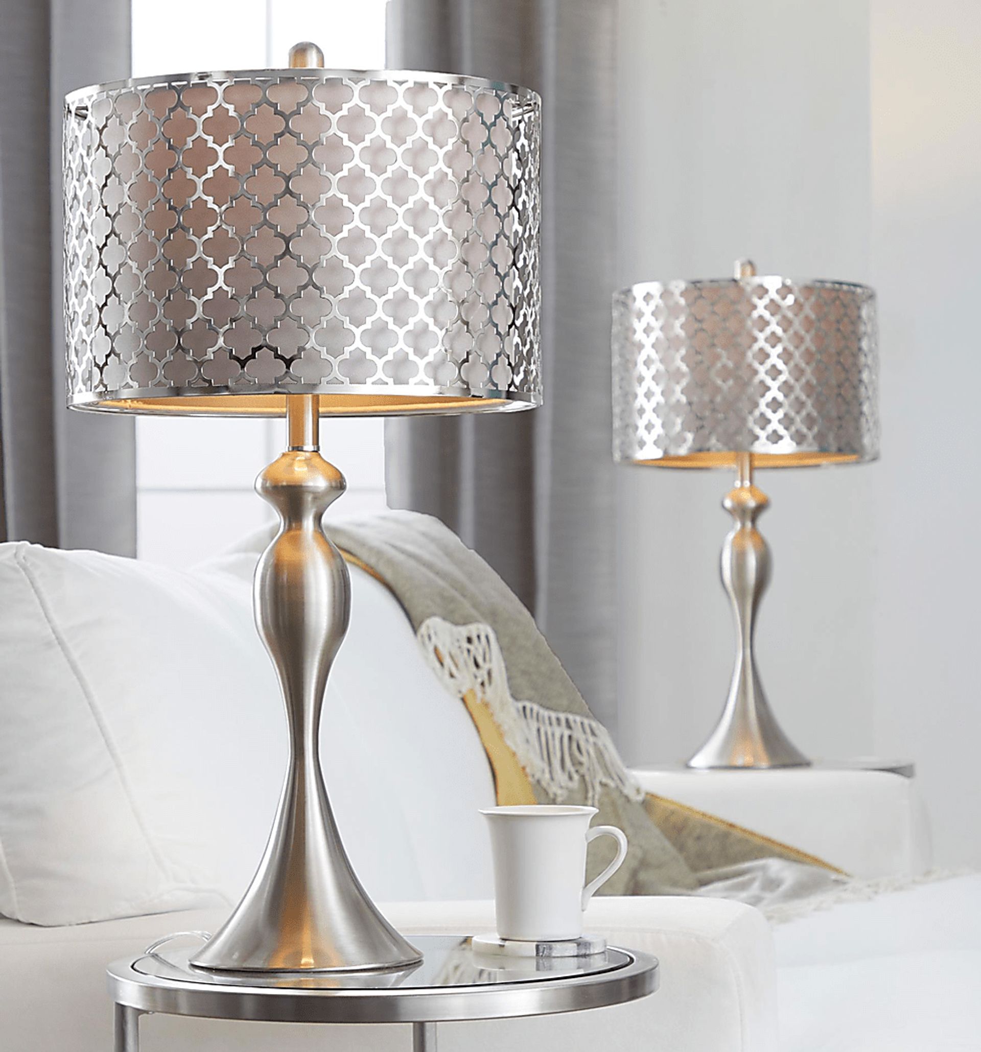 Cheryl Court Silver Table Lamps, Set of 2 - Image 7