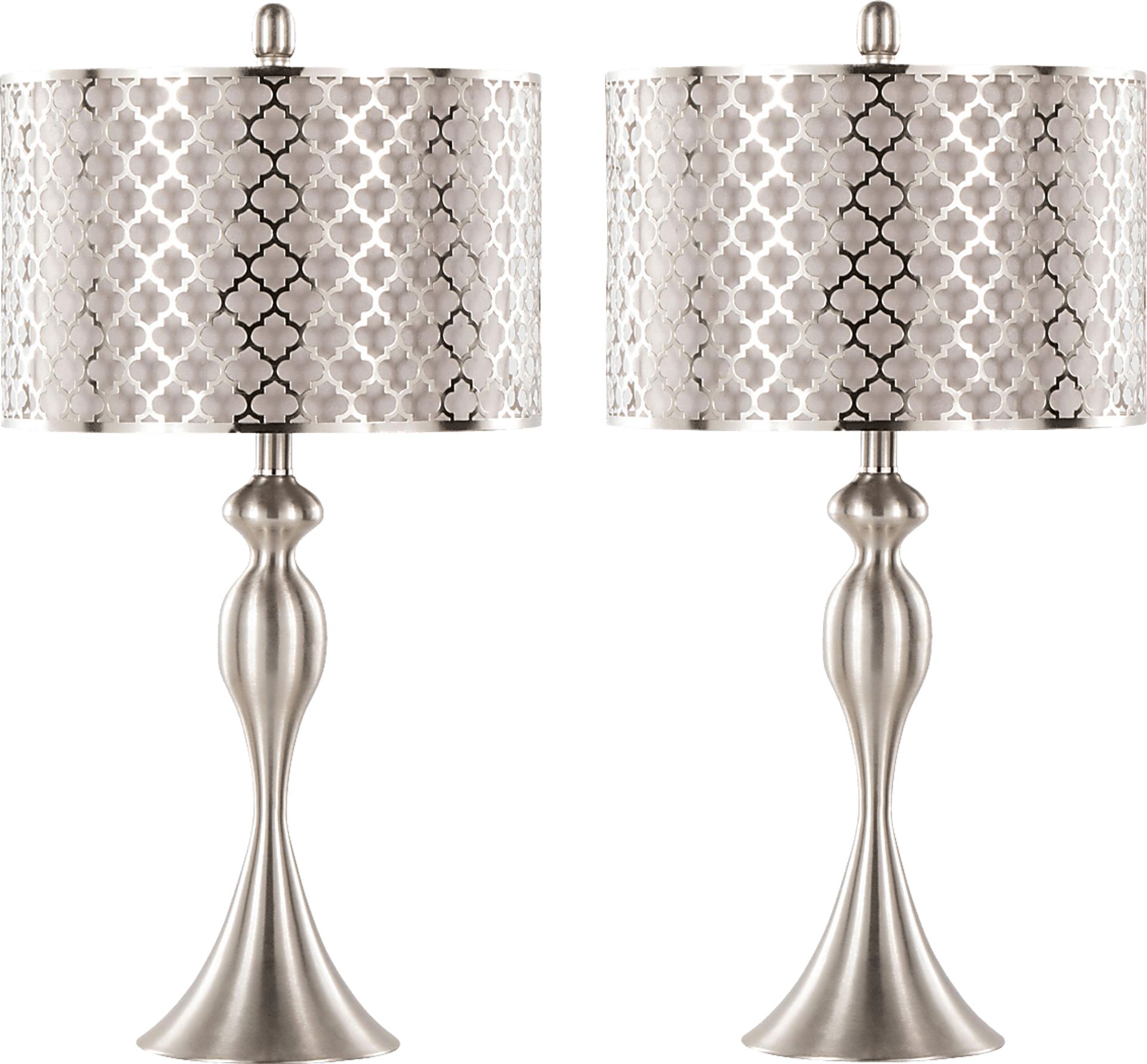 Cheryl Court Silver Table Lamps, Set of 2 - Image 1