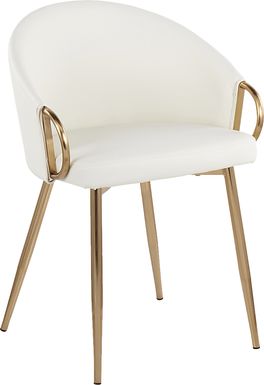 Cherylyn White Gold Side Chair