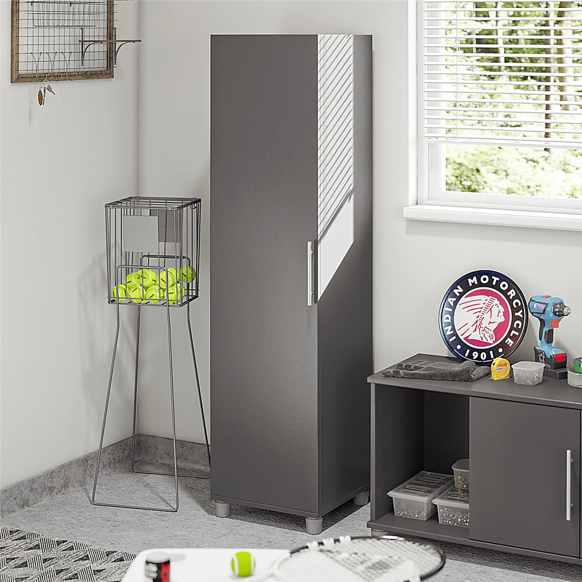 Chesalo Gray Storage Cabinet - Image 2