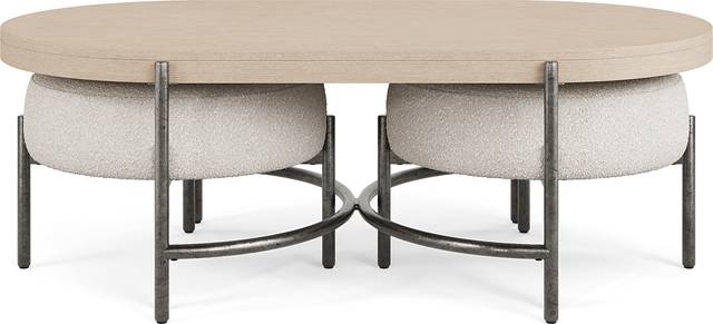 Cheshire Gray Cocktail Table with Two Ottomans - Thumbnail - Image 2