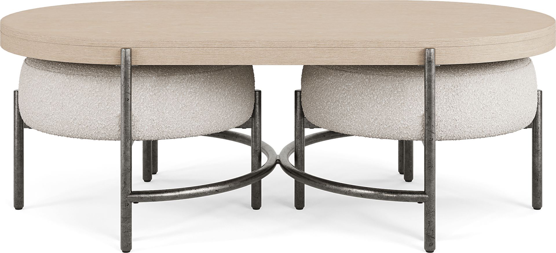 Cheshire Gray Cocktail Table with Two Ottomans - Image 2