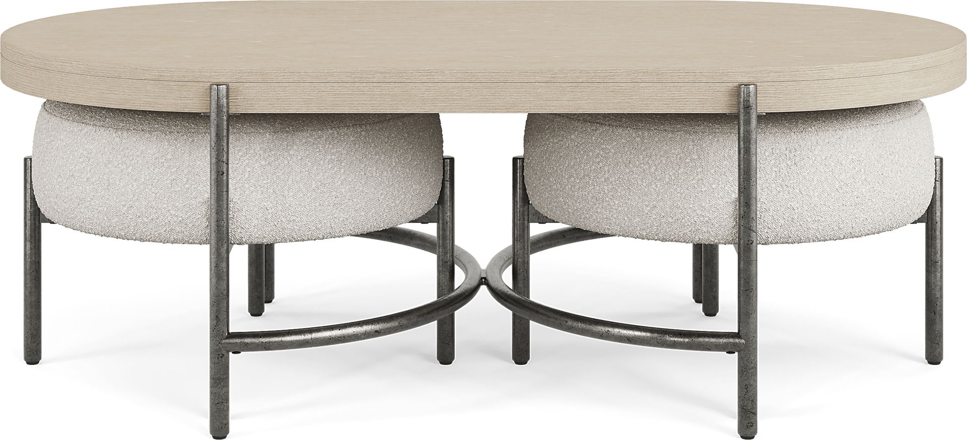 Cheshire Gray Cocktail Table with Two Ottomans - Image 2