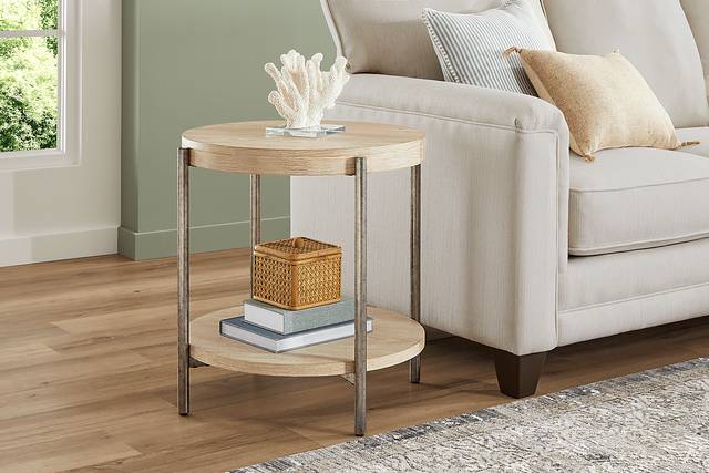 Cheshire Gray Round End Table - Thumbnail - Image 3