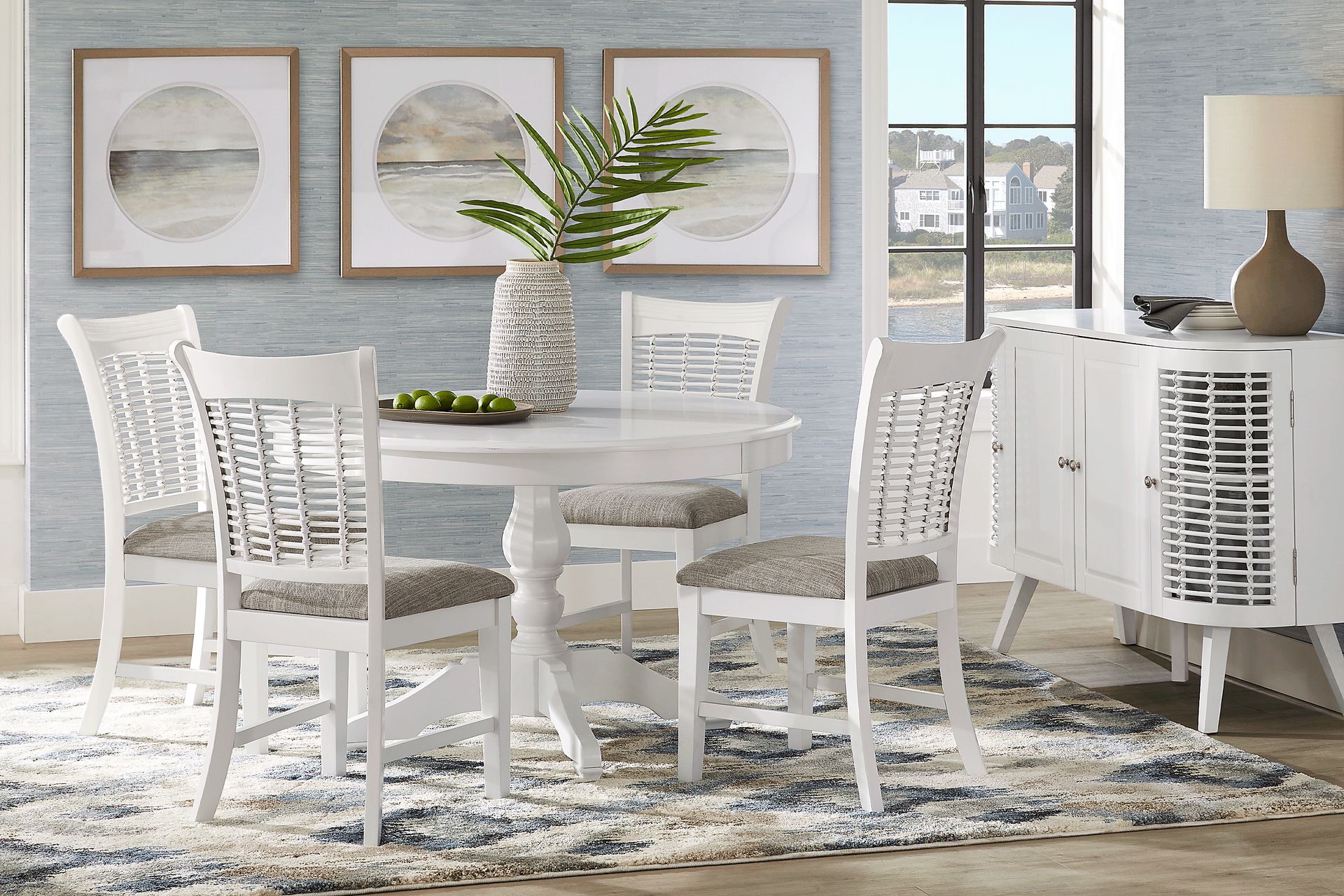 Chesterman White 5 Pc Round Dining Room - Image 1