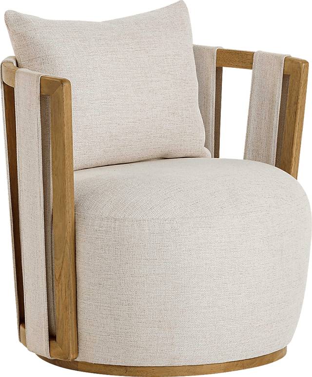 Chesterna Cream Swivel Accent Chair - Thumbnail - Image 1