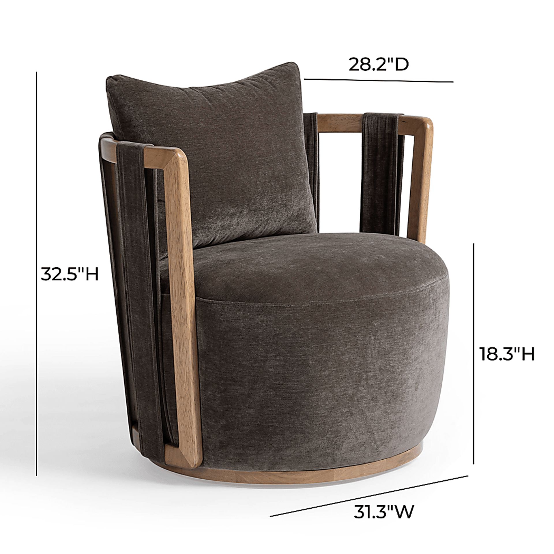 Chesterna Dark Brown Swivel Accent Chair - Image 3