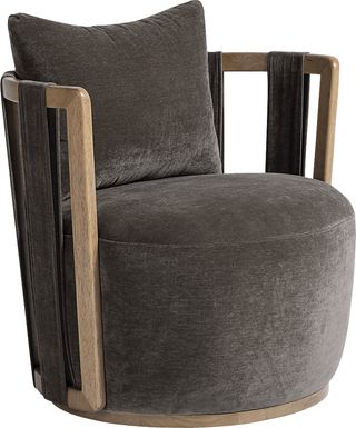 Chesterna Dark Brown Swivel Accent Chair